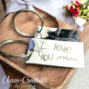 Custom laser engraved rectangle keychain with personalized text