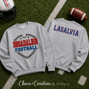 Broadalbin-Perth Football crewneck with personalized back name