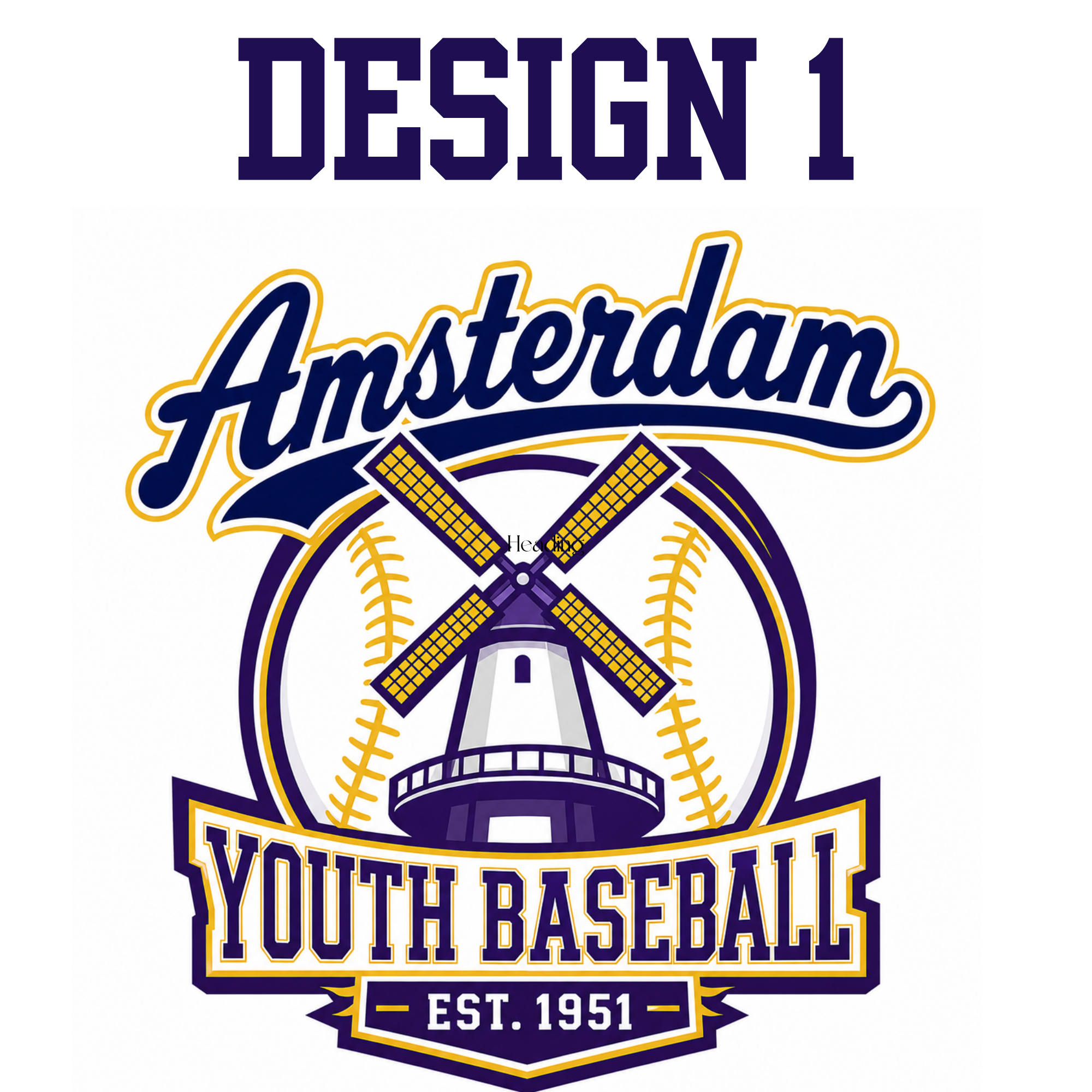 Personalized Amsterdam Youth Baseball tumblers in 12oz, 20oz and 40oz sizes with AYB logos and custom names