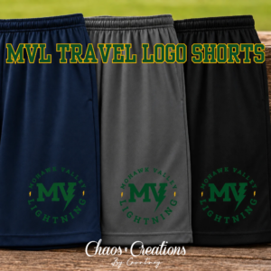 Mohawk Valley Lightning athletic shorts with team logo